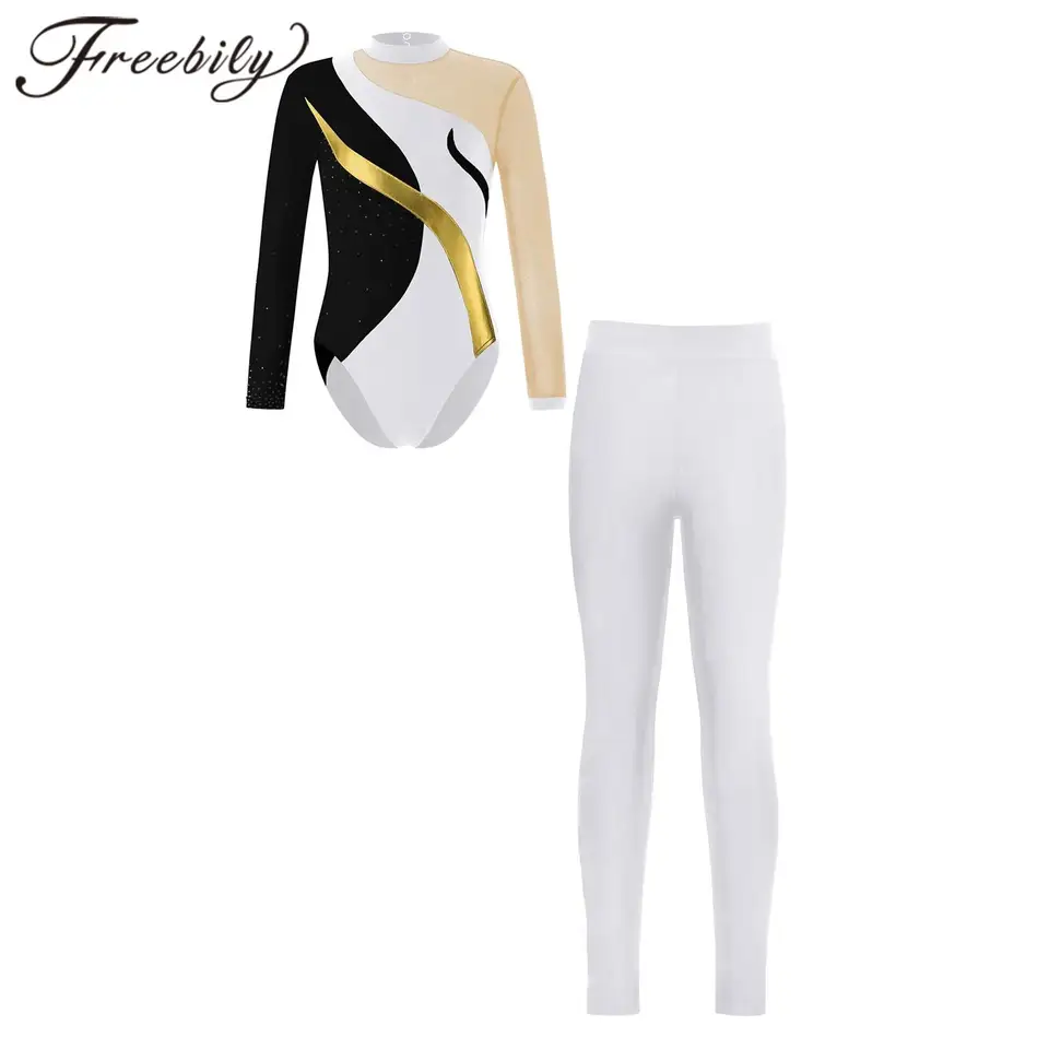 Detská gymnastika pre deti pre dievčatá pre dievčatá Dancewear Sets Teens Korčuľovanie Bodysuit Kids