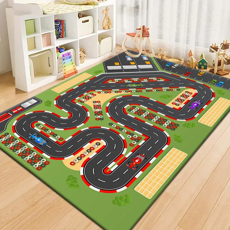 Detská hra matá plazenie matk cartoon dráhový kobercový parkovisko Parkovisko Road Game Mat Home, nekĺzanie a špina odolné
