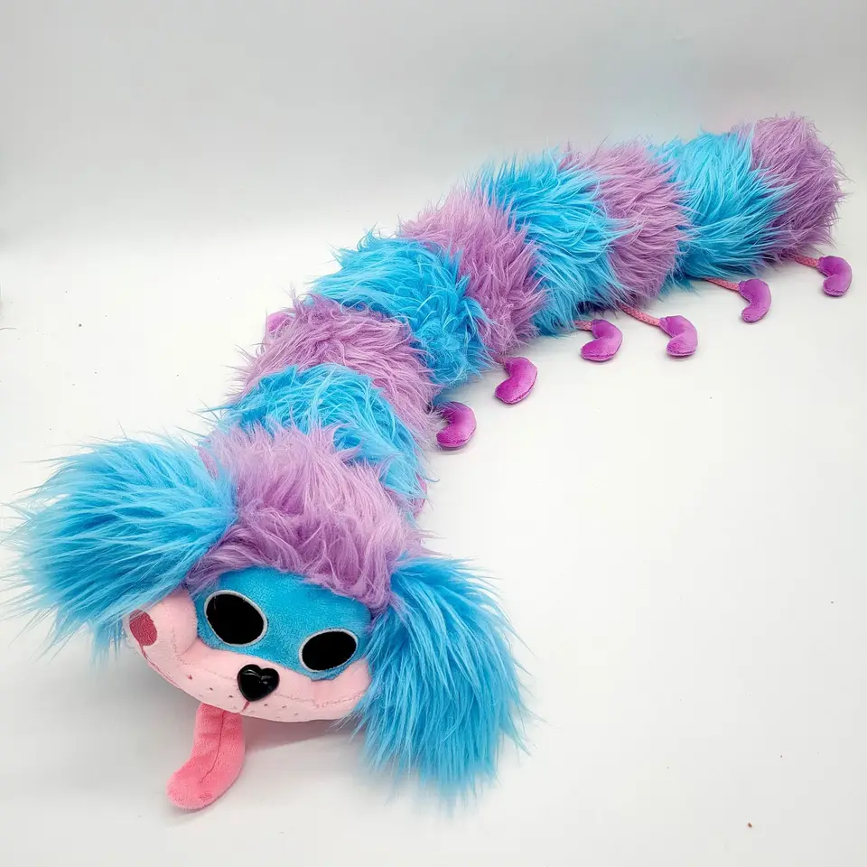 Detská karikatúra Caterpillar plnené plyšové hračky Kreatívne zviera mäkké plyšové bábiky modrá fialová purplovaná zvierata Detská spálňa dekor