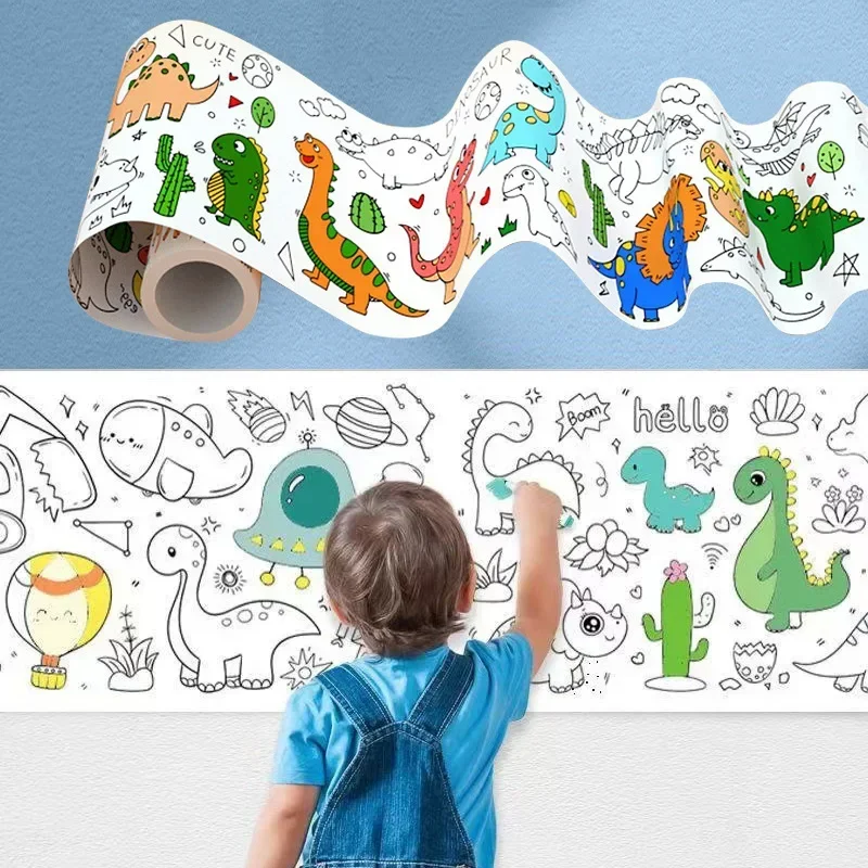 Detská kresba Roll Lepday Farb Faling Paper Graffiti Scrolling Paining Paper Roll For Kids maľba DIY Vzdelávacie hračky