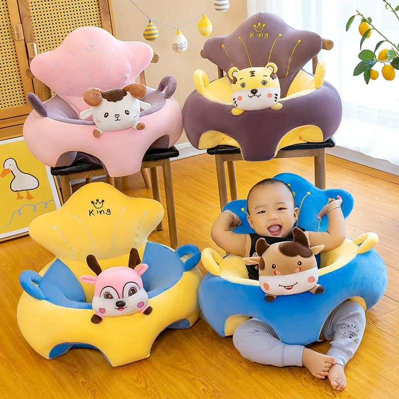 Detská pohovka na podporu sedadla Sedadla Plush Stolička Naučte sa sedieť pohodlne karikatúrne batoľa Nest Puff Wash Wash bez vypchávky kolísky