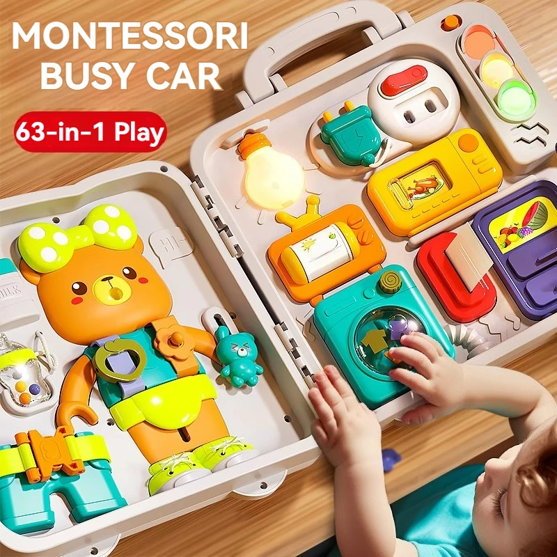 Detská senzorická rušná doska Montessori Hračky hudobné svetlá prepínanie multifunkcie cestovného hrania skoré vzdelávacie aktivity hračky pre deti