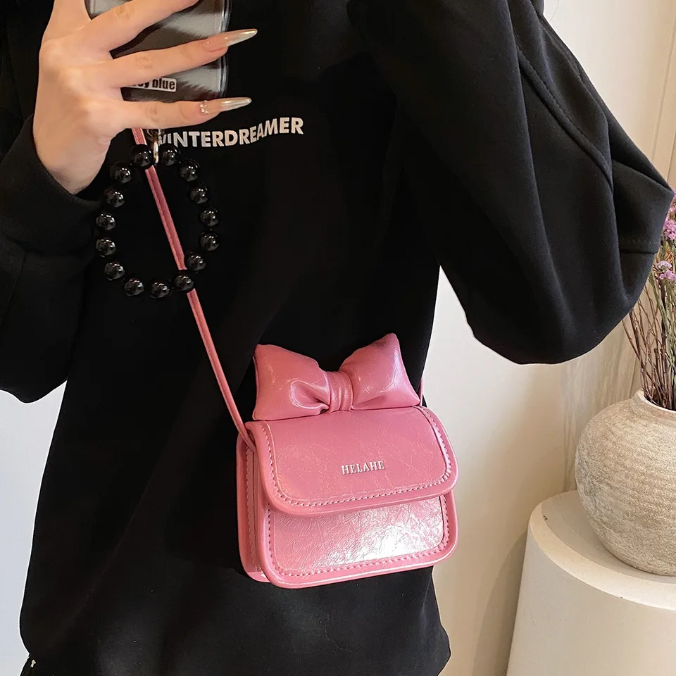 Detská taška na rameno luxusné dievča kabelku roztomilé luk mini detské kabelky pre deti Coin Vrecko Simple Crossbody Bag na darček
