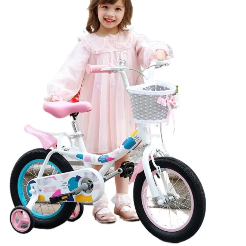 Detské bicykel Girl 3-6 rokov staré dievča s výcvikom 1-3 roky staré 12-palcové 14 detských bicyklov