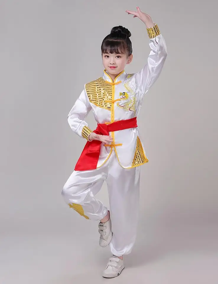 Detské bojové umenia Noste výkon nosiť detskú kung fu tai ji oblečenie Play Dram Dragon Clothing Materské školy