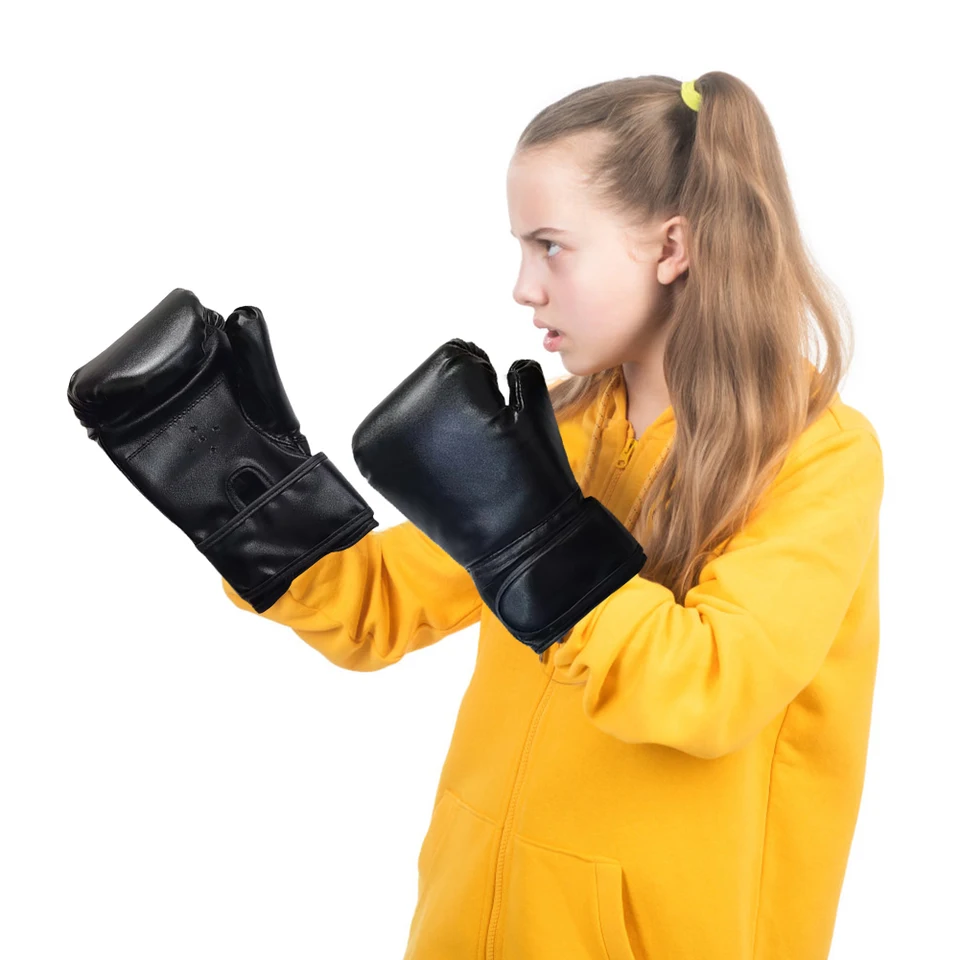 Detské boxerské rukavice priedušné kickboxové rukavice pu kožené muay thai rukavice bojujúce proti rukavici za dierovanie tašky