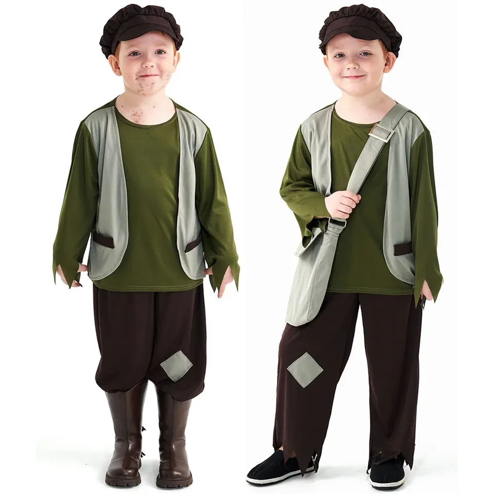 Detské deti viktorián Chudák Boy kostýmy Deň detských dramatických pódií Party Party Fancy Dress