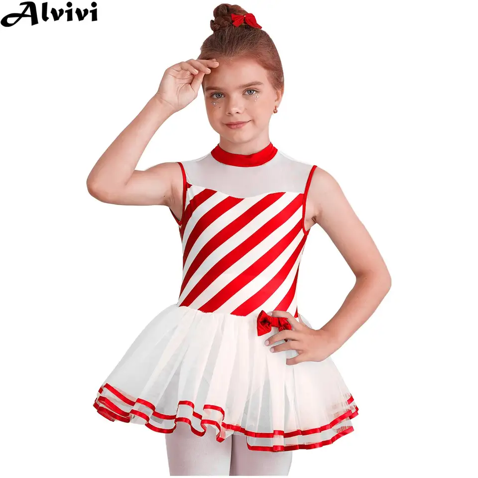 Detské dievčatá vianočné večierky Dance šaty baletné korčuľovanie oblečenie vianočné karnevalové cirkus