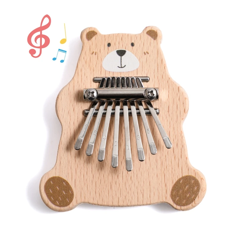 Detské drevené Montessori Hračky Hudobné nástroje hrkálka Bell Piano Piano Perkusie pre deti