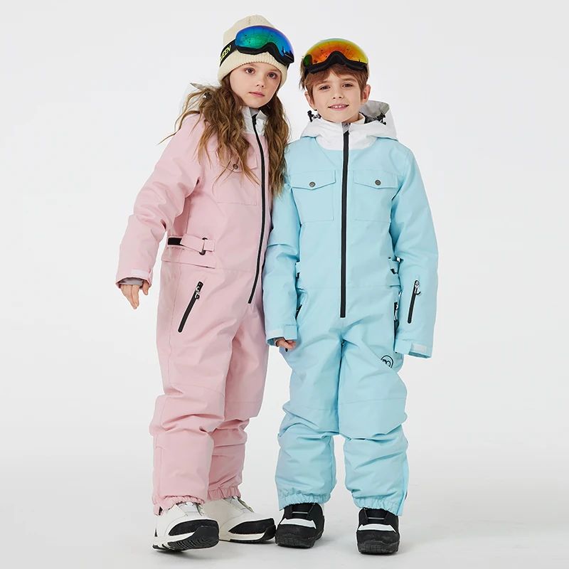 Detské kombinézy, snehový oblek z chlapca alebo dievča, oblečenie na lyžovanie snowboardingu, vodotesné, zimné vonkajšie športové oblečenie, -30