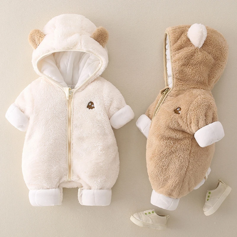 Detské oblečenie 0 až 3 6 12 mesiacov pre zimné dieťa Narodené kostýmy Novorodenecké dievča Rompers Boy Bear kombinéza kombinézy s dlhým rukávom Bodysuit