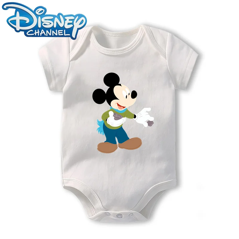 Detské oblečenie Bodysuit pre novonarodené dojčenské kombinézy dievčatá dievčatá Disney Mickey Mouse Cat Krátke rukávy Romper Onesies 0 až 12 mesiacov