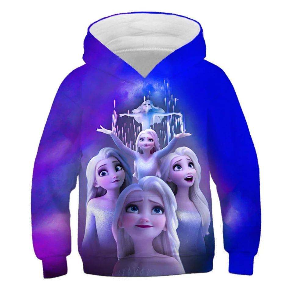 Detské oblečenie Dievčatá princezná elsa vzory vrcholy mikiny Spring a jeseň s dlhým rukávom pullovi Disney Frozen Queen Elsa Swesshirt