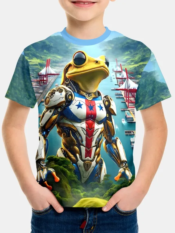 Detské odevy chlapcov Infan Boy's-Shir T košele topy 2024 KID JURNÉ KRAJINY Krátke rukávy Top košele detské tričko T-shirty