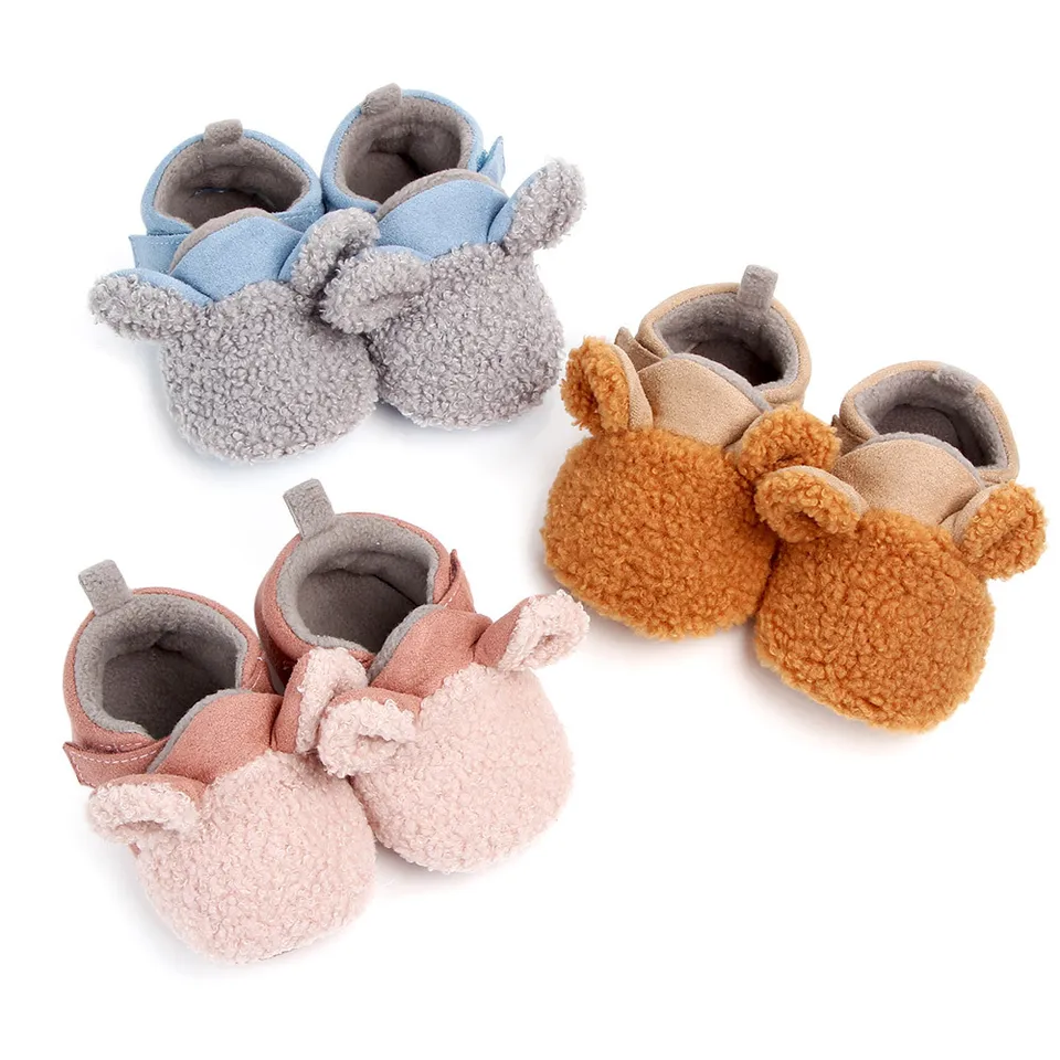 Detské ponožky zimné chlapčeka dievčenské topánky Fluff Fluff Toddler topánky First Walkers Anti-Slip Warb Warm novorodenca detská postieľka Moccasin