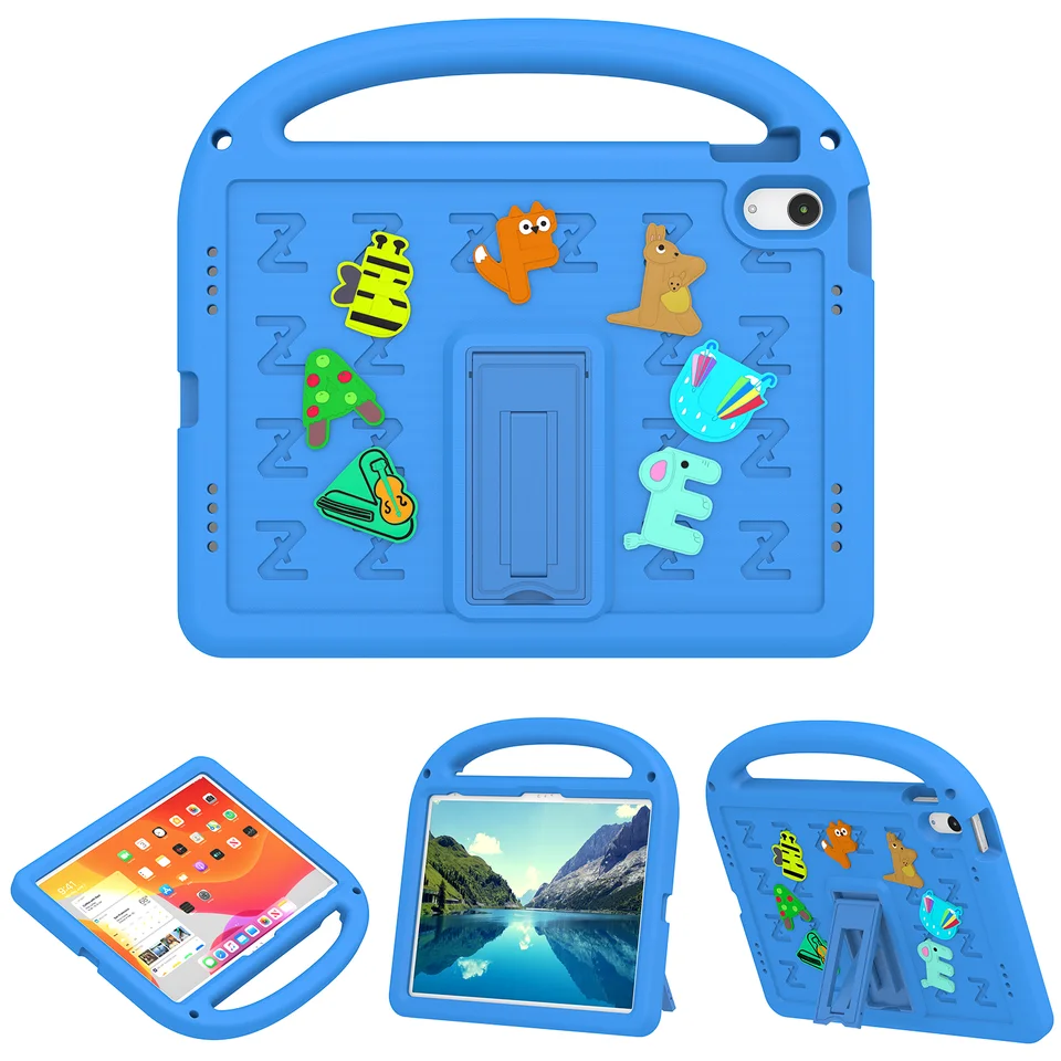 Detské puzdro pre iPad 10.9 2022 10. generácia A2757 A2777 A2696 Vstavaný kickstan Cute Eva s prenosným šokom držiteľa