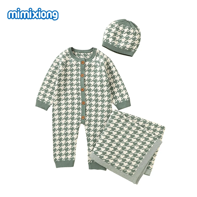 Detské rímske dojčenské detské dievčatá Dievčatá Plaid Plitted Cvalt Cotton Swarchsuits Hats Sets Sets Autumn Winter Children Outerwear Obliekanie