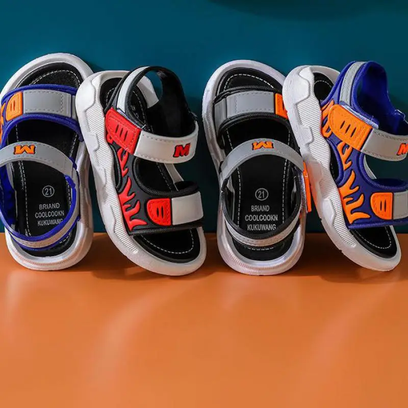 Detské sandále plameň vzor sandálov Sandals Soft