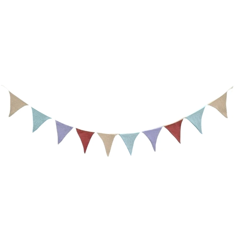 Detské spálne Bunting Banners Cotton Triangular Flags Garlands Party Dekorácie