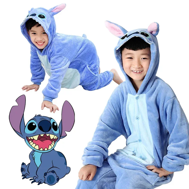 Detské steh cosplay kostým lilo steh modrá kombinéza pyžamy kostým mäkký karneval cosplay pre dievča