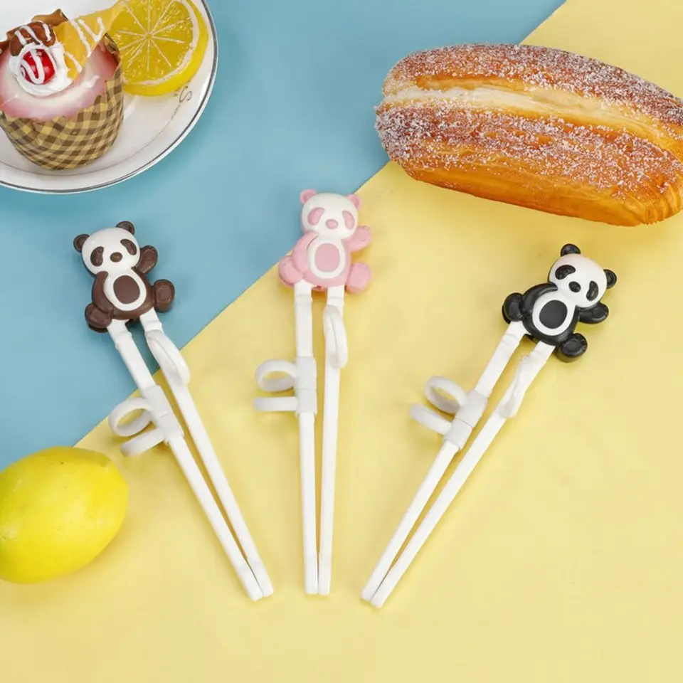 Detské výcvik Training Cupsticks Cartoon Panda Začiatočník Canpstick Slavewware Deti jesť pomocný tréning