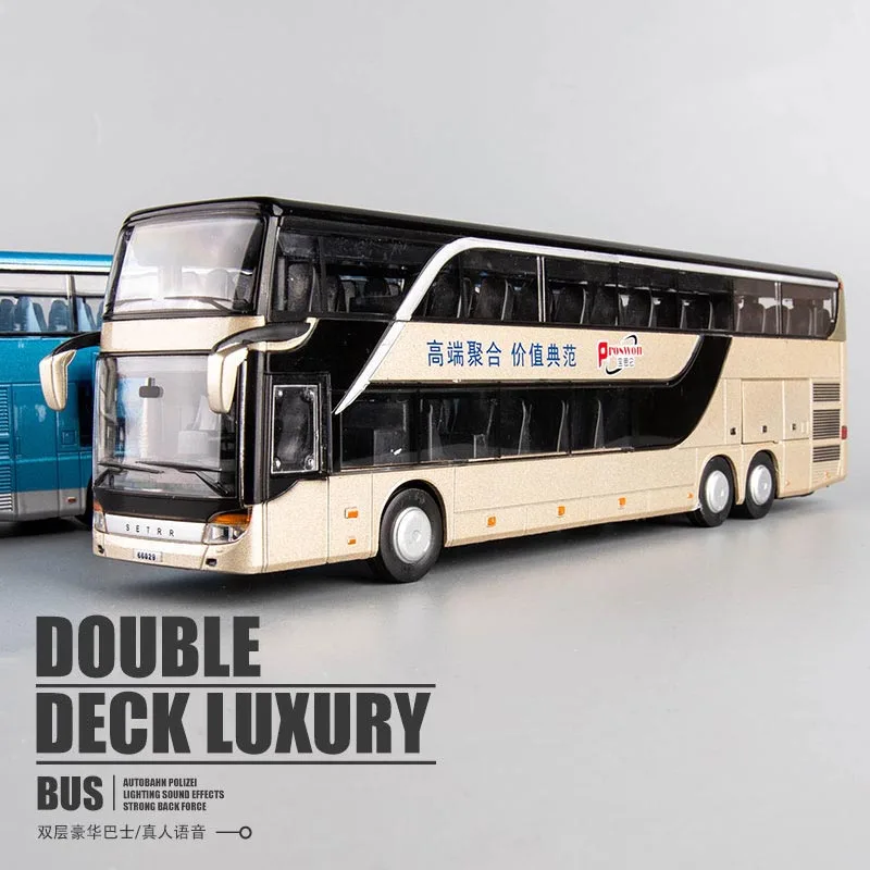 Detský autobus 1:32 Zliatinový autobus Hračka Dvojitá Decker Bus Model Simulation Detské autá Prispôsobenie autobusu