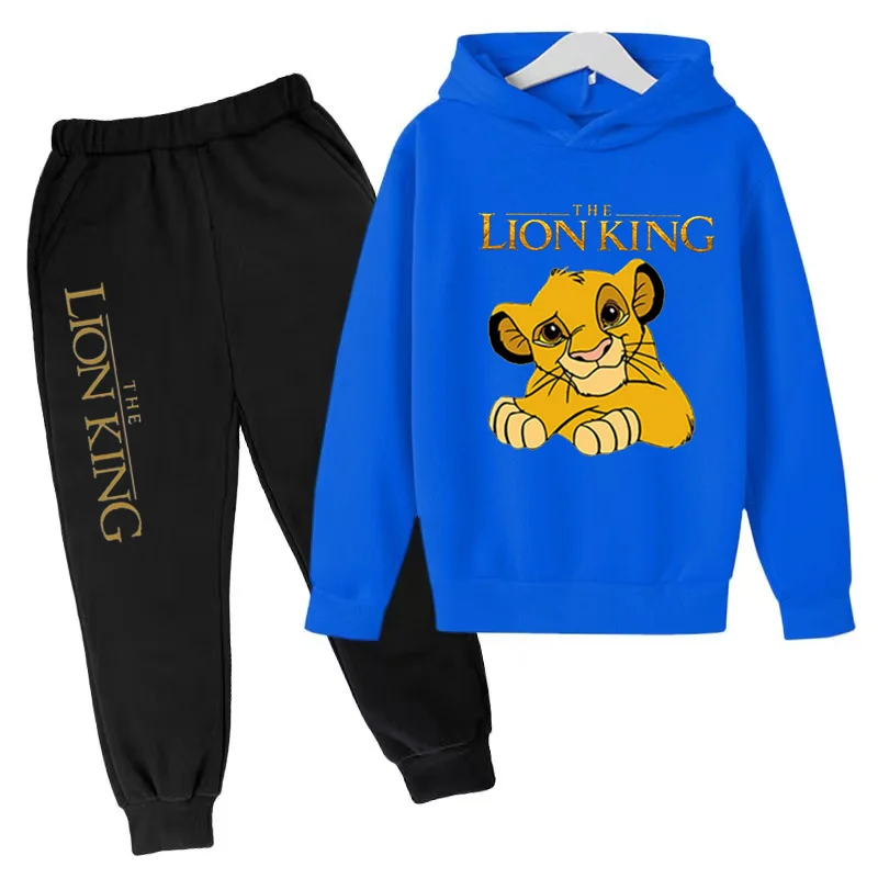 Detský odev anime lev kráľ tlač 3-12-ročná mikina s kapucňou Boys Dievčatá Toddler Top+nohavice 2P Cast Coat Sports Suck