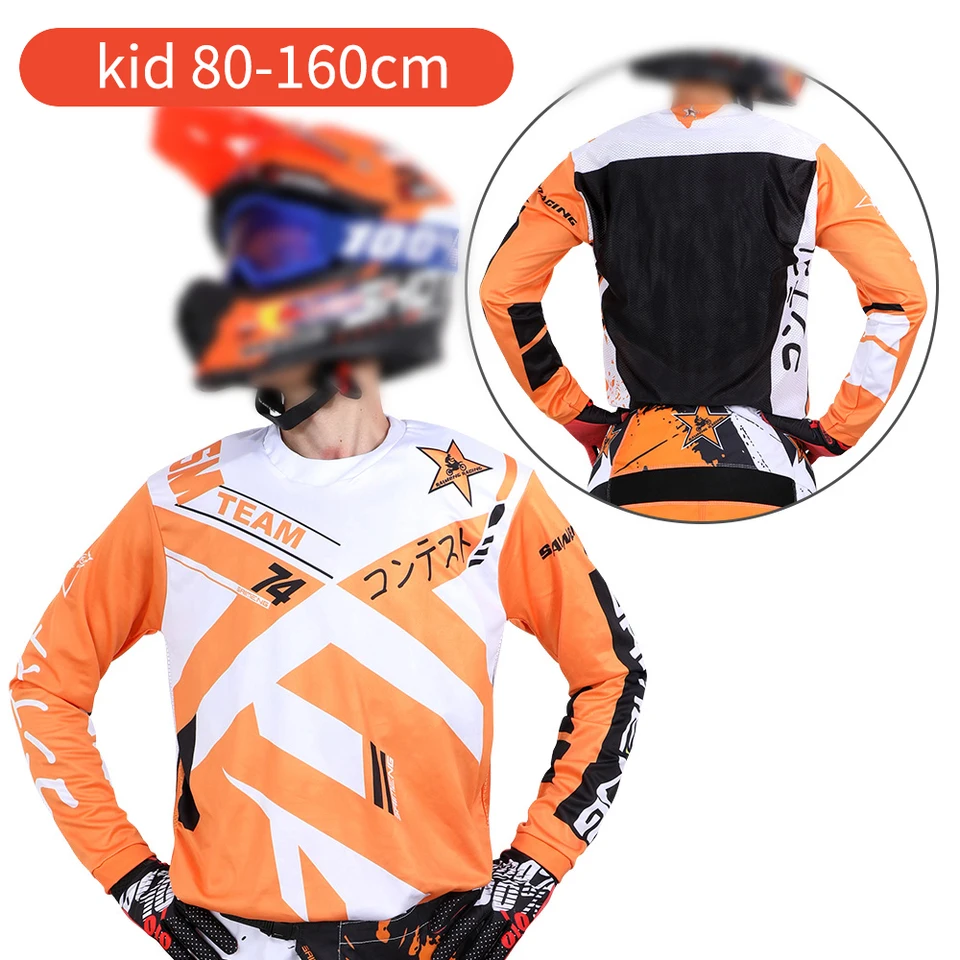 Detský terénny motocykel Jersey Motokross košeľa Boys Girls 3 4 5 6 7 8 9 10 11 12 13 14 15 16 rok MX BMX Enduro Kid