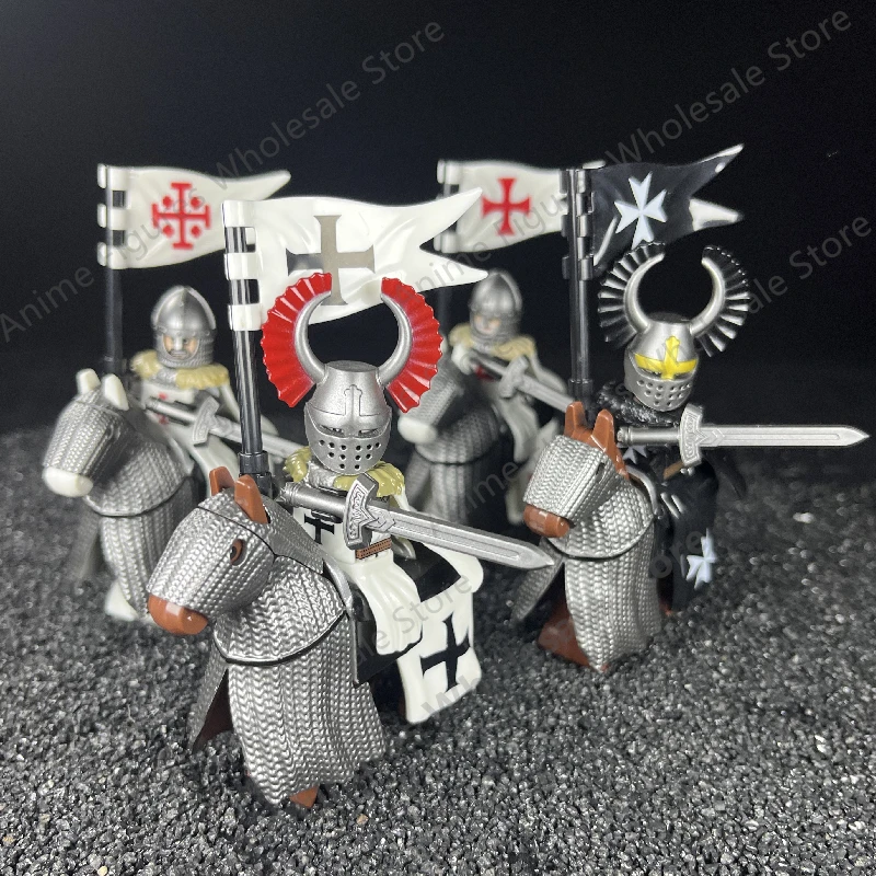 Deutscher Ord Gerping Knights Templárne tehly stavebné bloky Mini akčné figúrky hlavy Zhromaždenie hračky pre deti narodeniny darčeky2