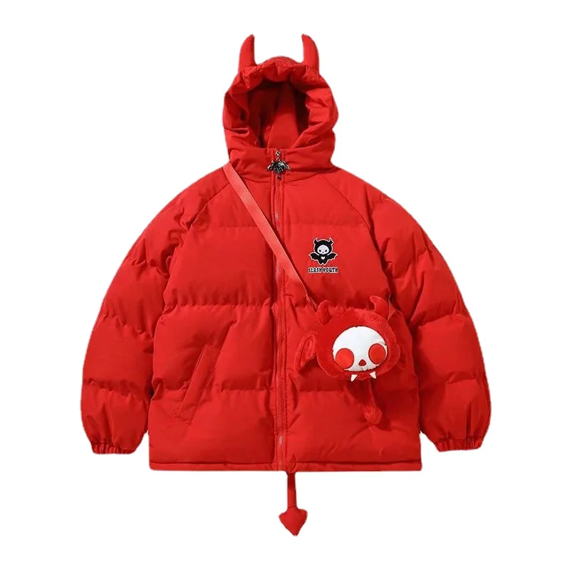 Devil Cotton Clothing Winter Loose Tide High Street Flight Suit Japaness College Cool Watter Bunda Muži a ženy Zima
