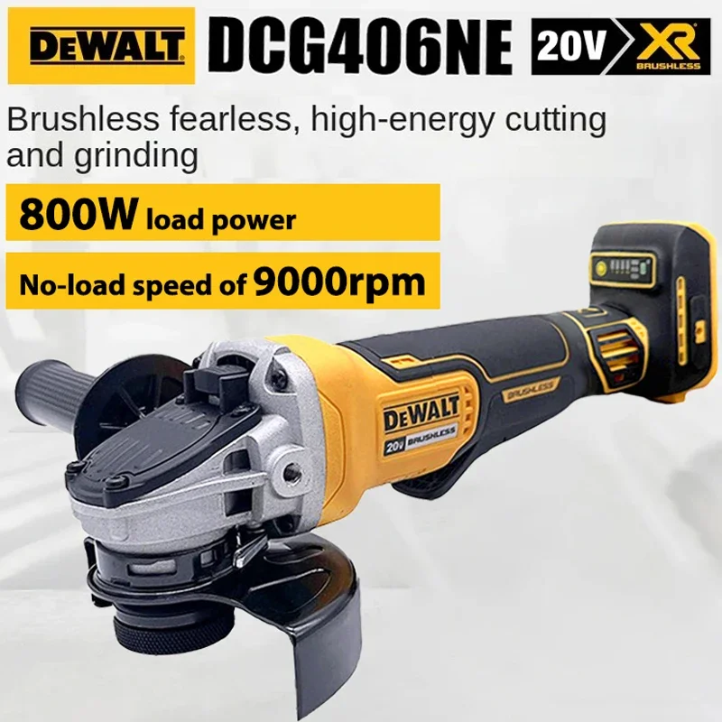 Dewalt 125 mm uhlový mlynček DCG406 bez kefy Maglev kovový nabíjací uhlový brúsok 4-1/2 palce 414N s spätnou brzdou