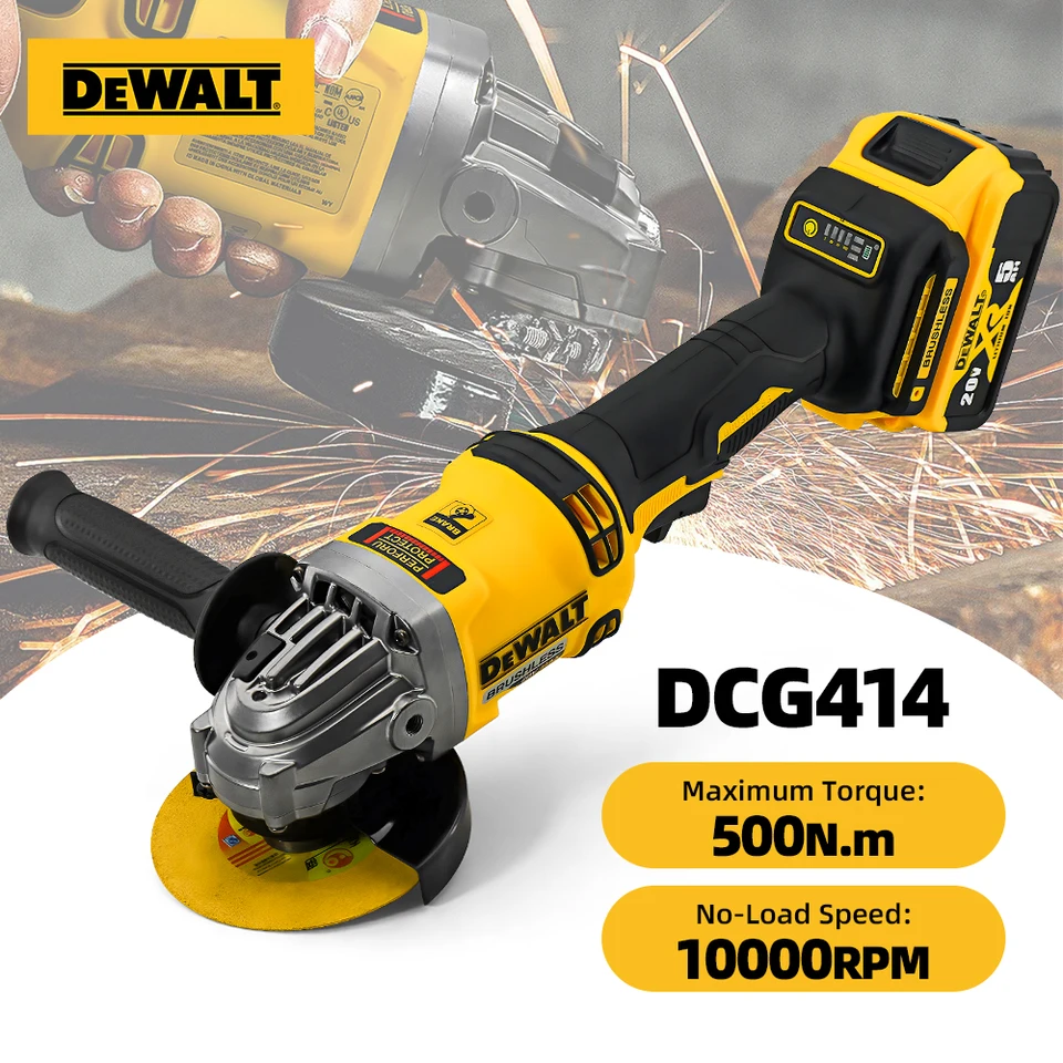Dewalt DCG414 Brushless Uhle Grinder Metal/Drevené/potrubné rezanie 100/125/150 mm nabíjanie leštiaceho brúsneho stroja Elektrické náradie