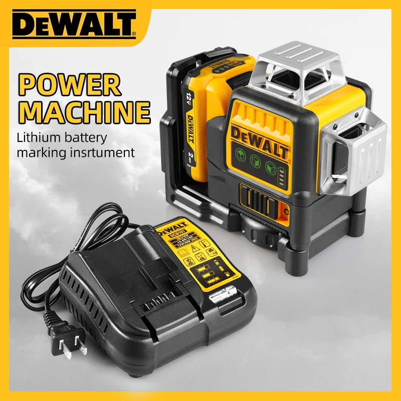 Dewalt DW089LG 3 Strany*360 stupňov Vertikálne čiary laserová hladina vodorovného greenta Green Light Light Outdoor 12 V lítiová batéria