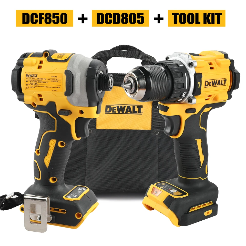 Dewalt lítium kefou bez kefy Screckdriver Elektrický skrutkovač elektrický vŕtací vŕtací vŕtací vŕtací vŕtačka DCF805 DCD850 Nový