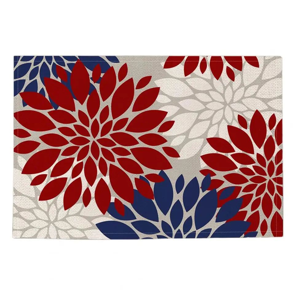 Deň nezávislosti Placemat Claver Pad Non-skĺznutie štvrtého júla Washable tkansion Party Party Decor