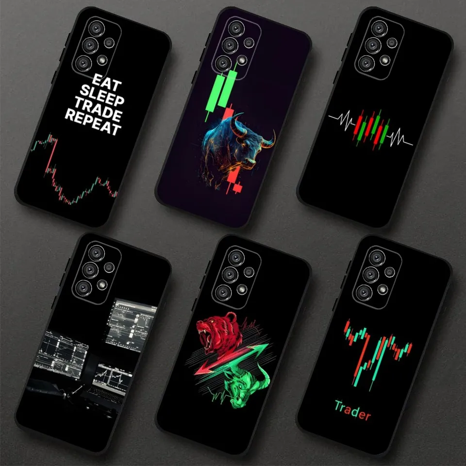 Deň obchodných obchodníkov Trader Trader Phone pre Samsung Galaxy A20, A21S, A22, A31, A32, A52, A53, A72,73, A80, A91 Soft Soft Black Cover