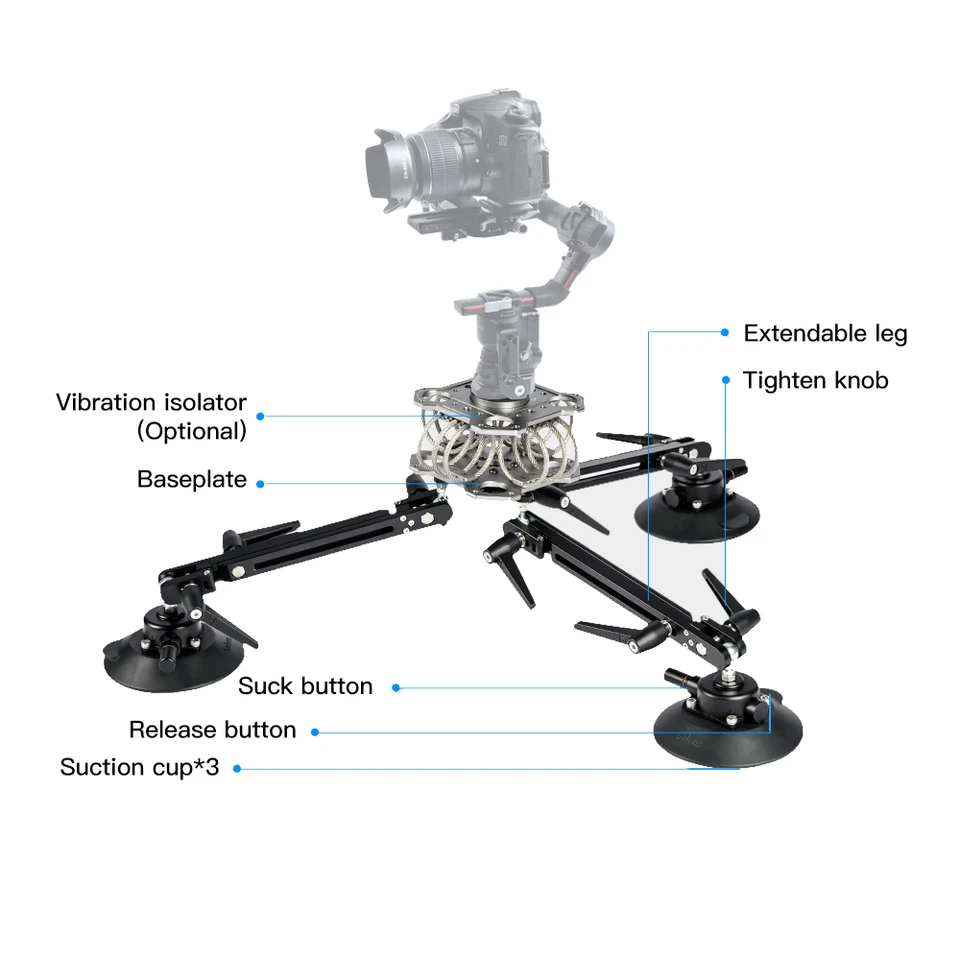 DF 60 kg užitočné zaťaženie hliníkovej zliatiny automobilu Pohár držiaka Mount s bezpečnostným popruhom pre DJi RS2 Zhiyun Crane 3s 2S Gimbal stabilizátor