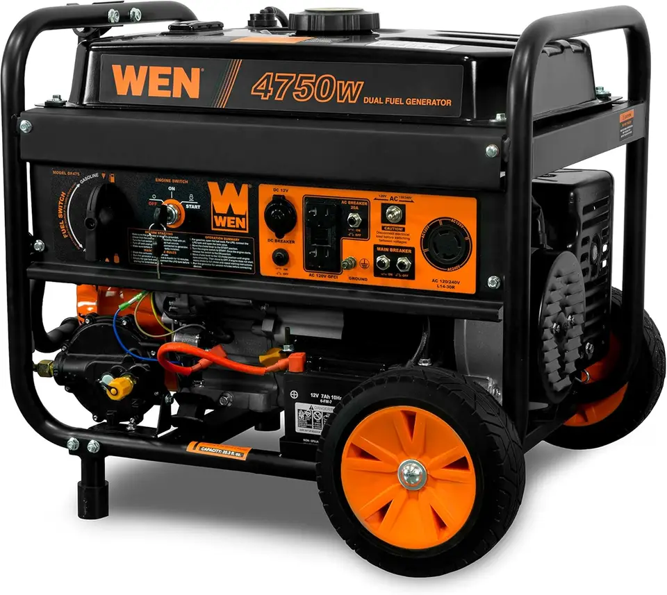 DF475T Dual Fuel 120V/240V Prenosný generátor s prepínačom prenosu elektrického štartu Ready Ready 4750-watt CARB kompatibilný