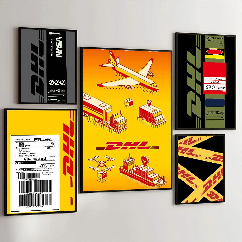 Dhl Hot Express 50. výročie Klasické vintage plagáty Vintage Room Home Bar Cafe Decor Nordic Home Decor