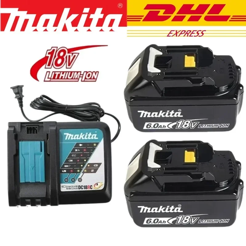 DHL Ship Makita 18V 6.0AH Nabíjateľná batéria, pre Makita BL1830 BL1830B BL1840 BL1840B BL1850 BL1850B Elektrická náradie batérie
