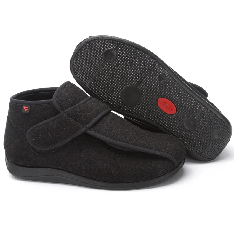 Diabetické papuče diabetický palca Eversion Deformácia pooperačná starostlivosť nastaviteľná tuk Fet Feet Fotopánky Pamäťové peny Foam Čierne