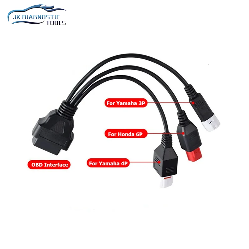 Diagnostický konektor motocykla OBD 3 v 1 pre Yamaha 3pin 4pin pre Honda 6pin OBD2 káblový adaptér OBD 2 predlžovací kábel