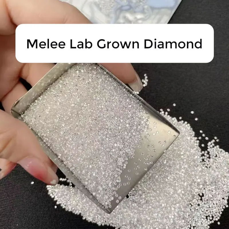 Diamant pestovaný na melee laboratórium CVD HPHT def VVS malý diamant 0,8 mm 1 mm 1,5 mm 2 mm bočné diamantové veľkoobchod Drobný diamantový bočný kameň