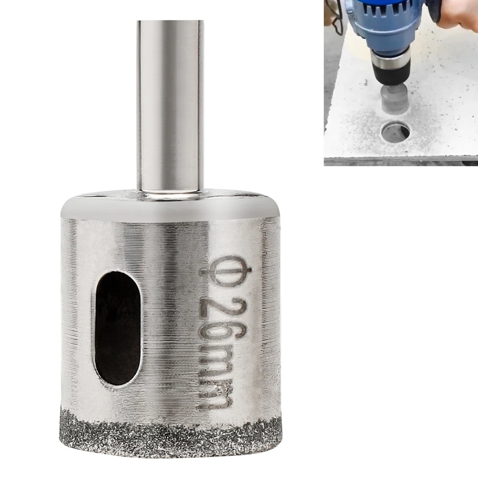 Diamantové jadrové diery píla vŕtačka Bit Woodworking Diec otvárač pre drevené dlaždice sklenená keramika 26 mm pre dlaždice sklenená keramika