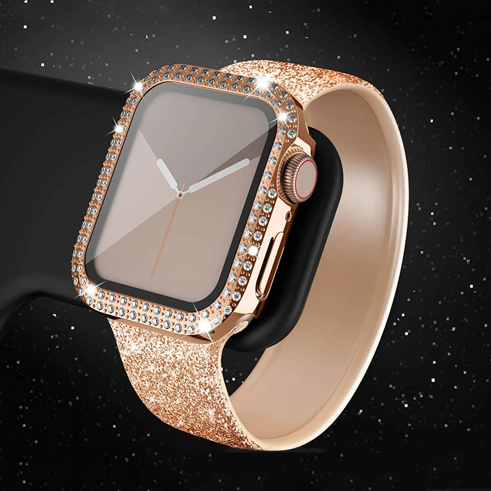 Diamantové puzdro pre Apple Watch 10 7 8 9 41 mm 45 mm 44 mm 40 mm 38 mm