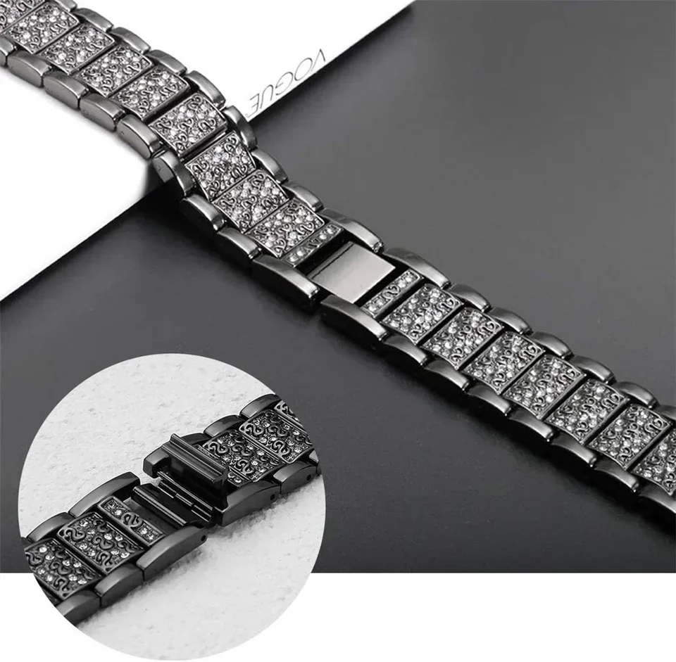Diamond Bling Strap For Apple Watch Band 49-45-40 mm 44-41 mm 46-42 mm kovový pás pre IWatch Series 10 9 8 7 SE 6 5 Dámsky náramok