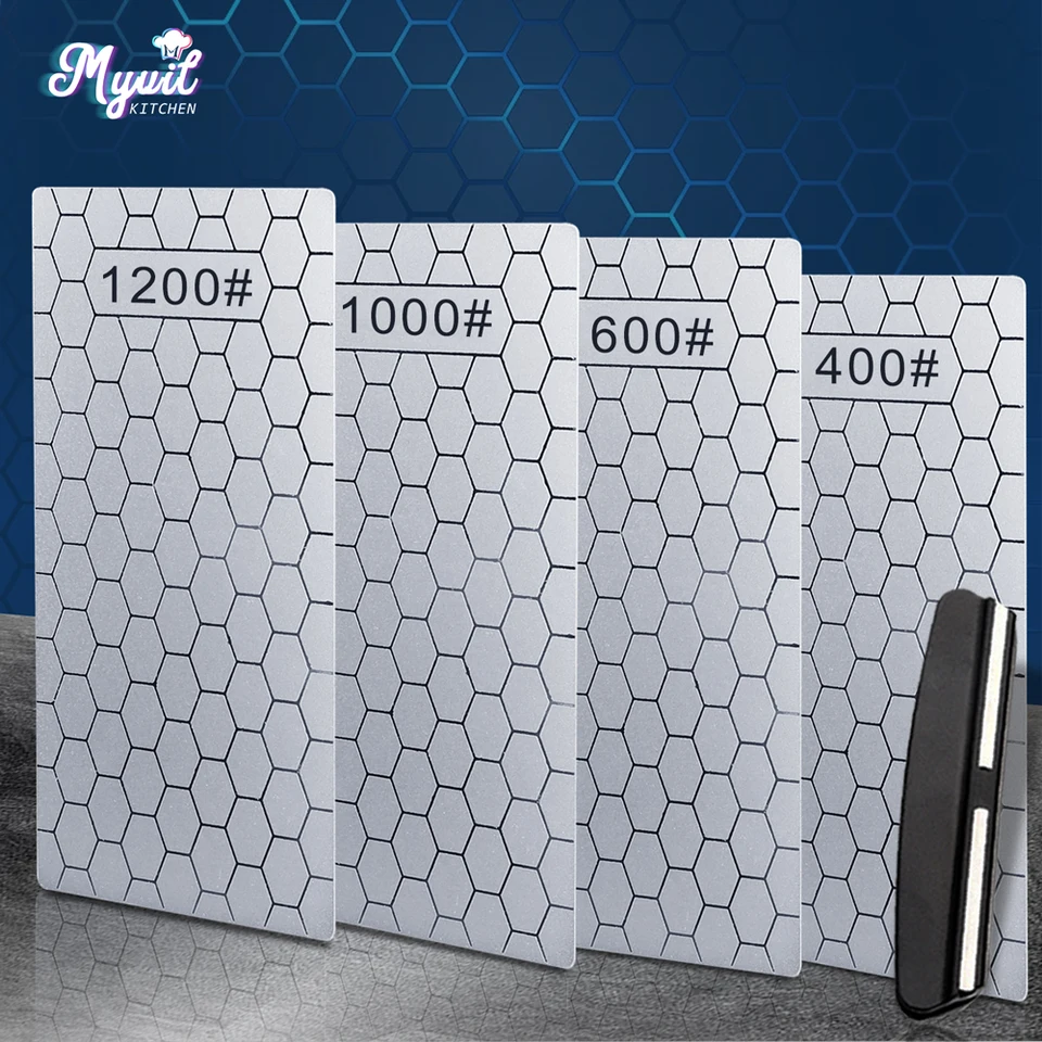 Diamond nože naostrenie kameňa 400# 1000# 600# Grindstone Nôž naostrenie Ultra tenký plástový povrch Whetstone Set