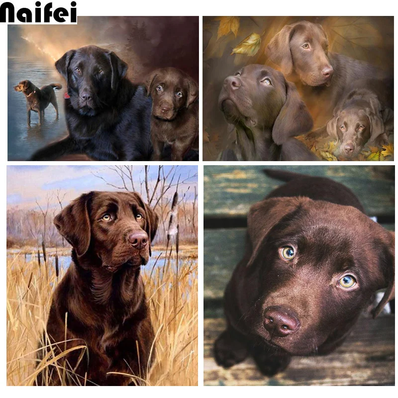 Diamond Painting Labrador Dog Pet Diamond Diamond Winkroidery Full Display 5D krížový steh mozaik