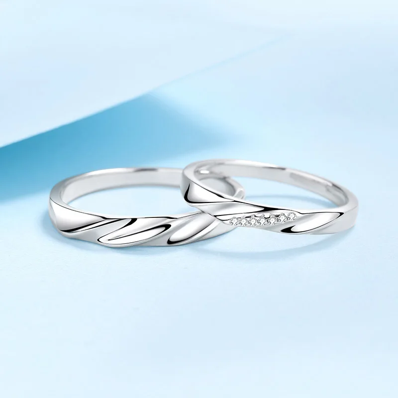 Diamond Ring Moissanit Pair prsteň mobius prsteň pár prsteň pt950 Nie je ľahké stratiť farbu jednoduché všestranné veľkoobchodné veľkoobchod