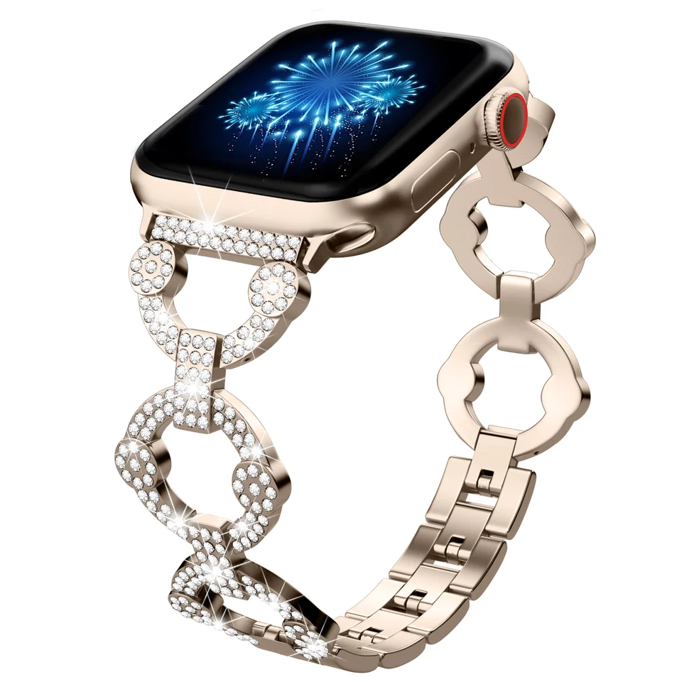 Diamond z nehrdzavejúcej ocele pre Apple Watch Ultra2 49/45/46/44/42/41/40/38 mm kovový náramok IWATTS Series10 9 8 7 S 6 5 4 3